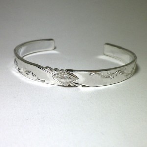 ray – cuff bracelet [diamond point & soul texture/7mm]