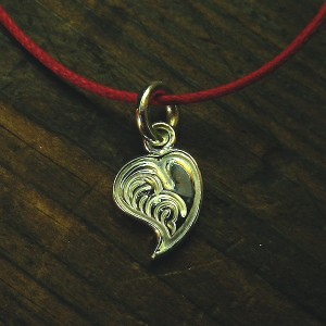 scroll heart pendant